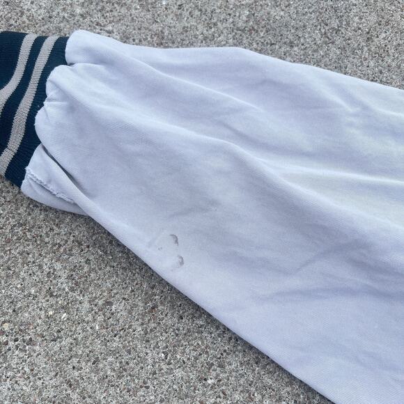 Vintage 90s Denim Jean Varsity Bomber Jacket Swingster | Size XL - Picture 10 of 11